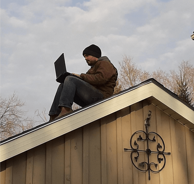 scott on a roof