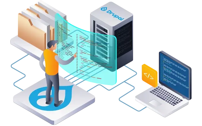Illustration concept for Drupal Development for bespoke Websites